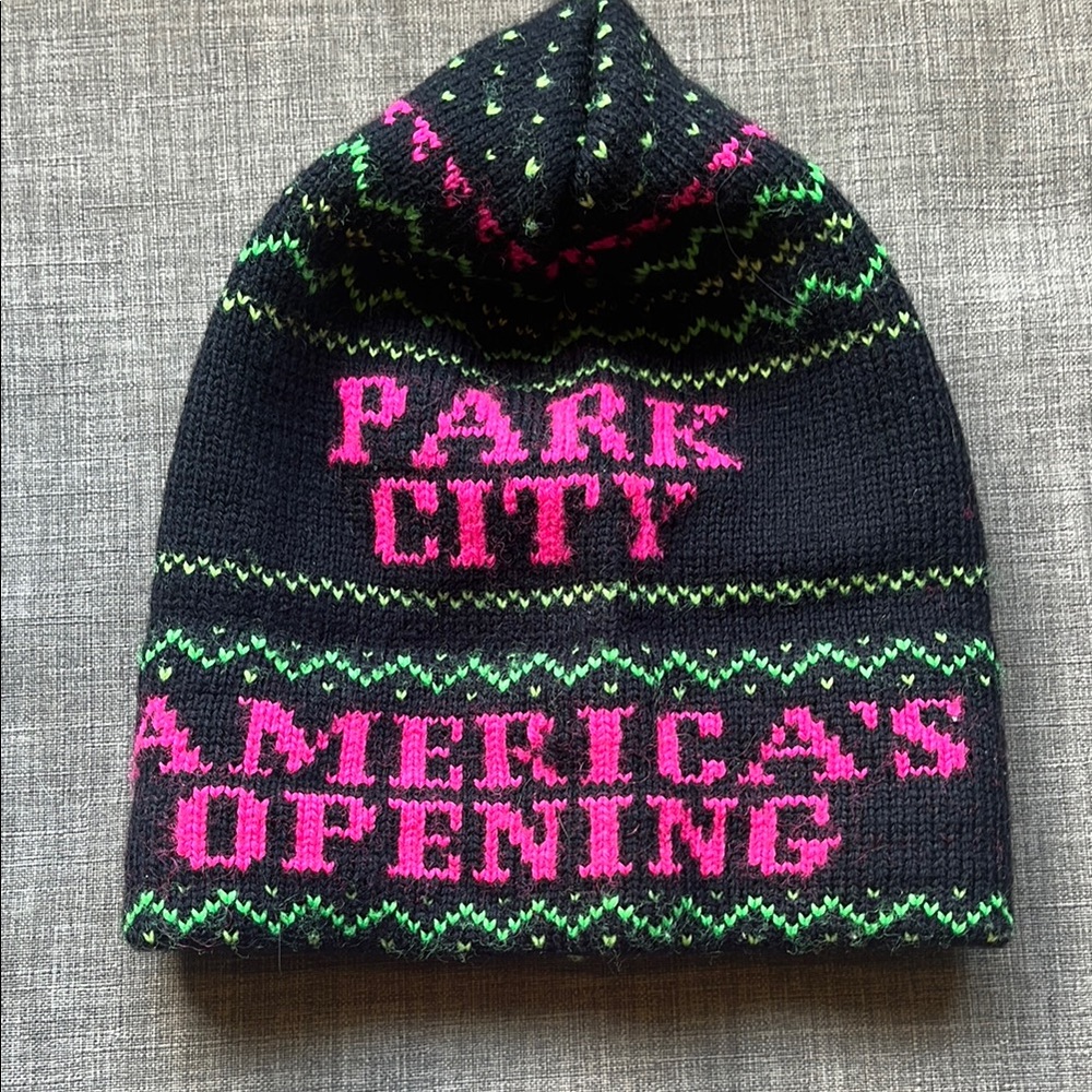 Vintage World Cup Park City Utah America's Opening Wool Knit Hat